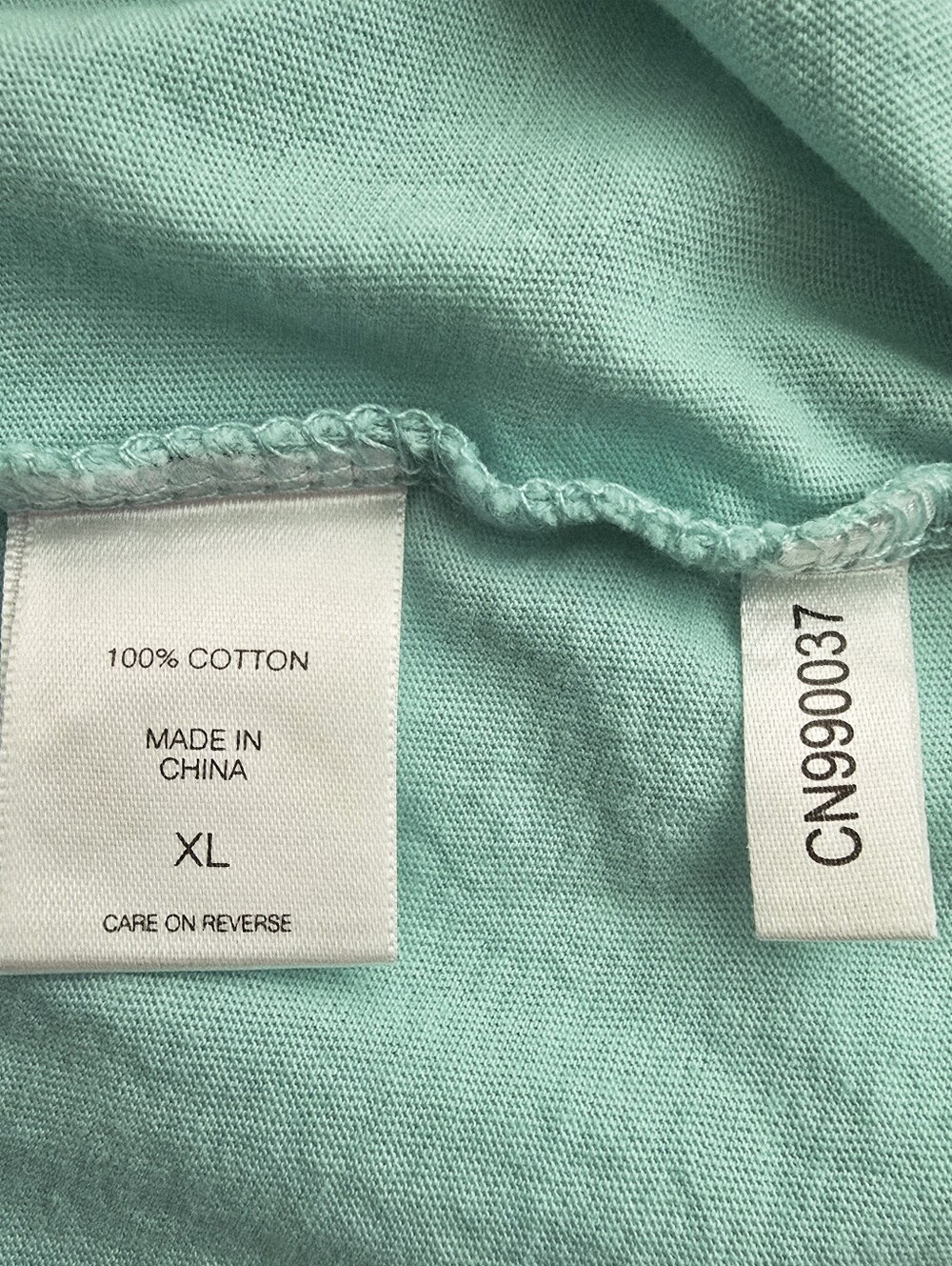 NY&C Mint Green V-Neck Long Sleeve Cotton Tee Shirt - Size XL - Picture 10 of 10